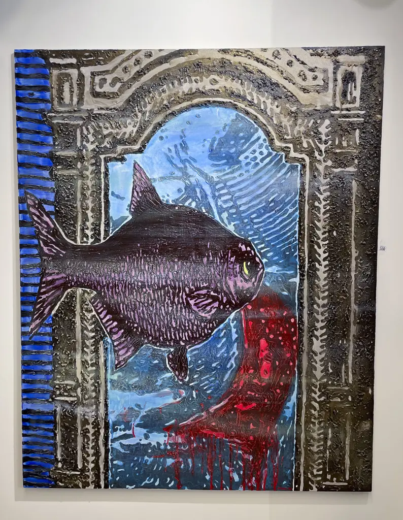 Signed MAC - Fish Study - Mixed Media on Canvas Image 1++