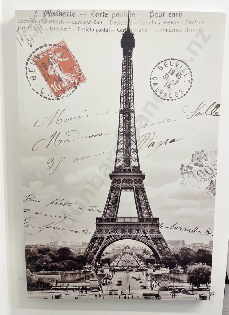 Large Canvas Print of the Eiffel Tower and Seven Assorted Works Image 1++