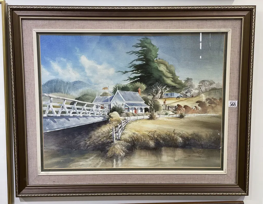 Vance K Russell - Landscape with Horses - W/C Image 1++