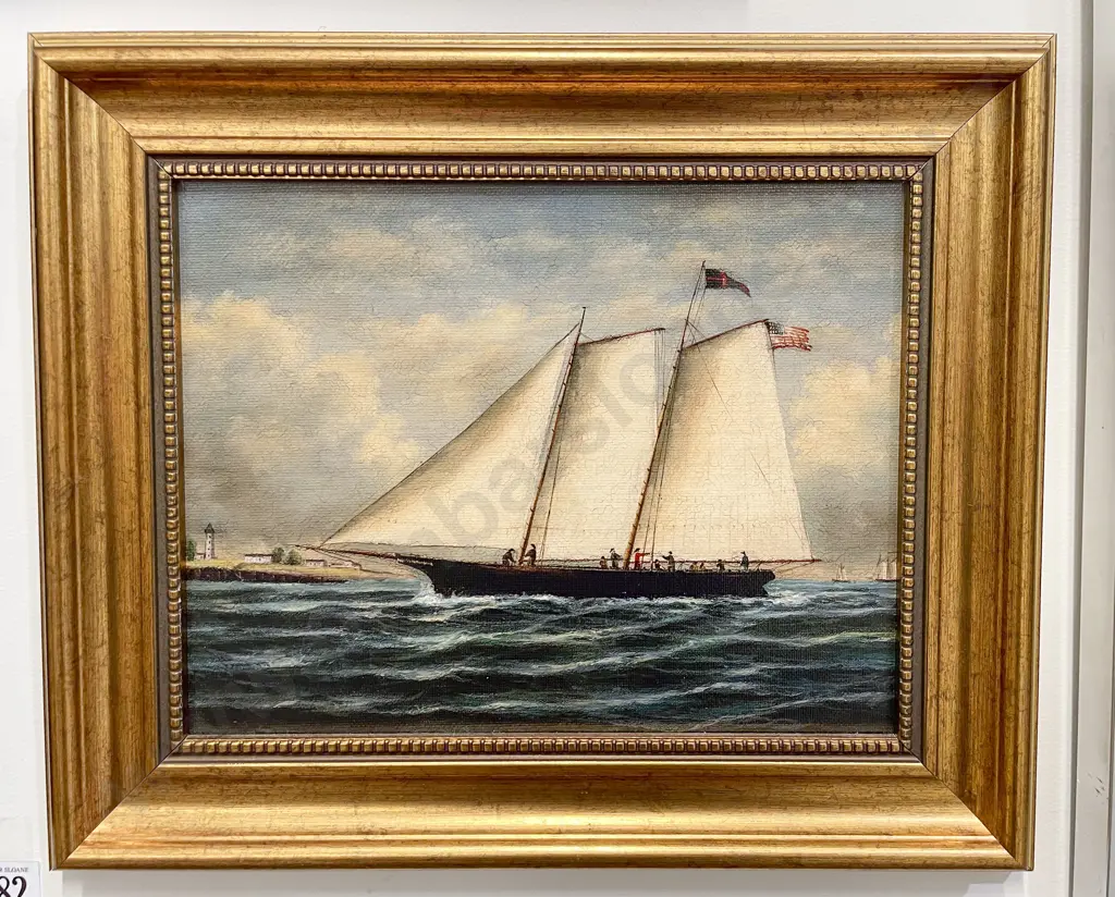 Unknown Artist - Nautical Scene - print on canvas board Image 1++
