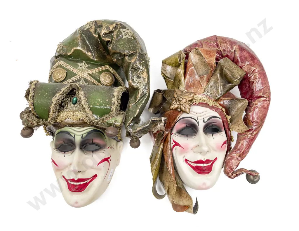 A. Russo - Pair of Italian Style Wall-hanging Masks Image 1++
