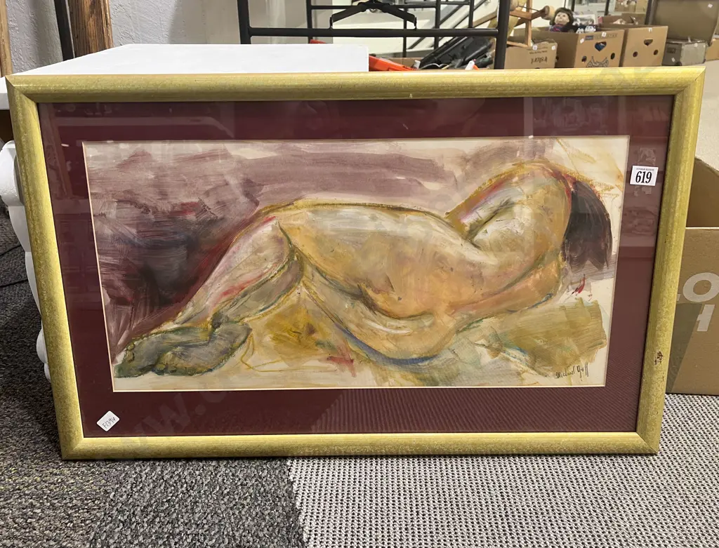 Michael Goth - Nude Study - Watercolour & Pastel Image 1++