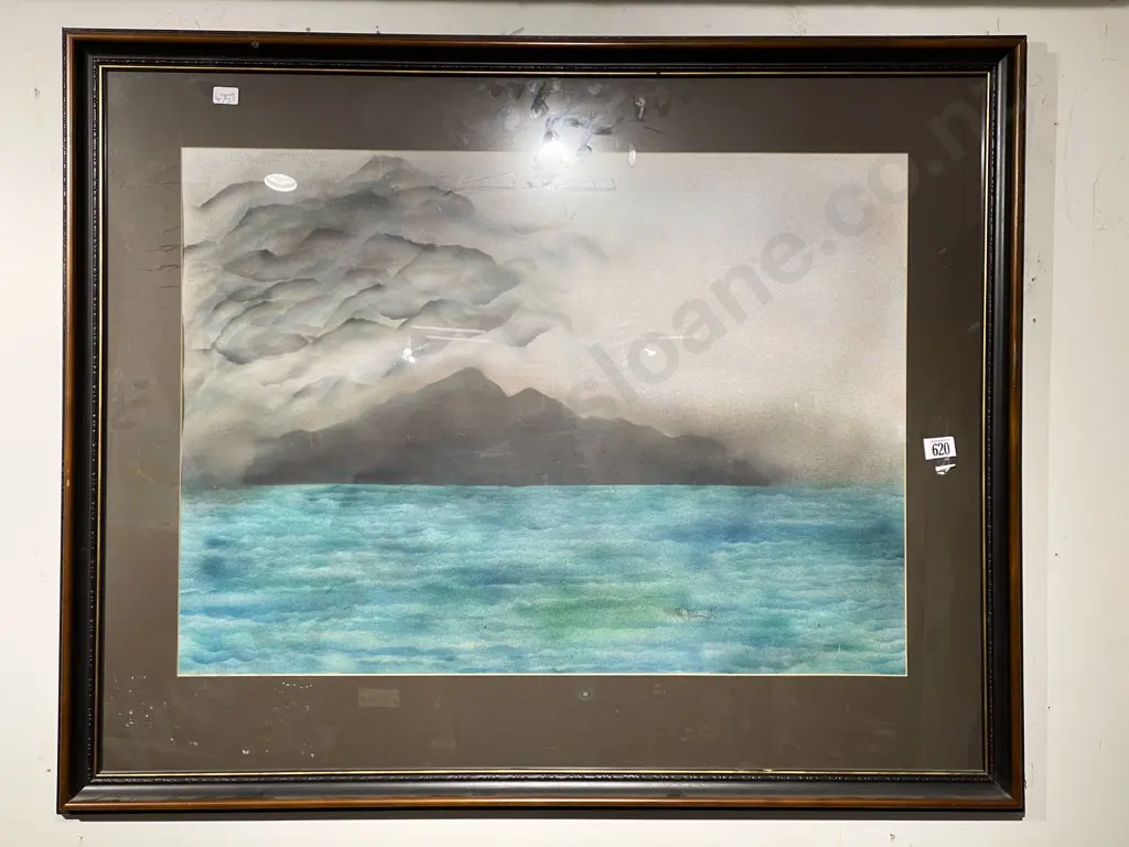 Indistinctly Signed - Island in the Distance - Mixed Media Image 1++