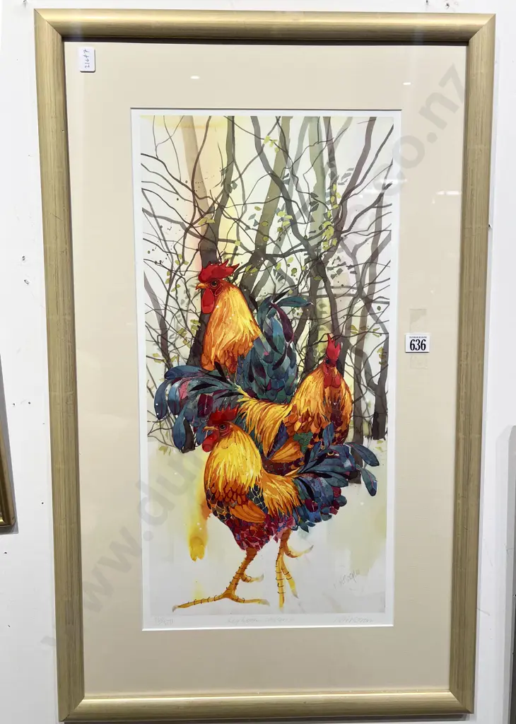M. A. Rogers - Leghorn Cockerels Signed Limited Edition Print Image 1++