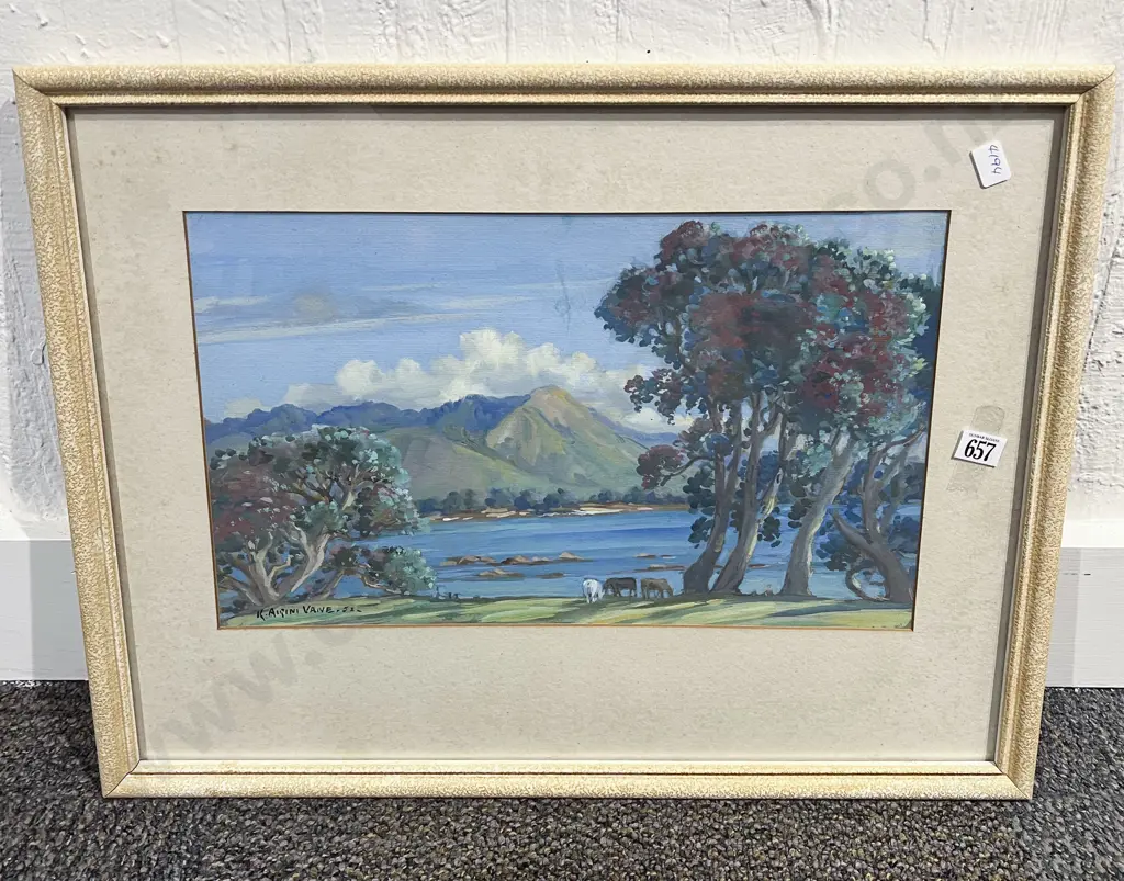 K. Airini Vane - "Pohutakawa" - Gouache Image 1++