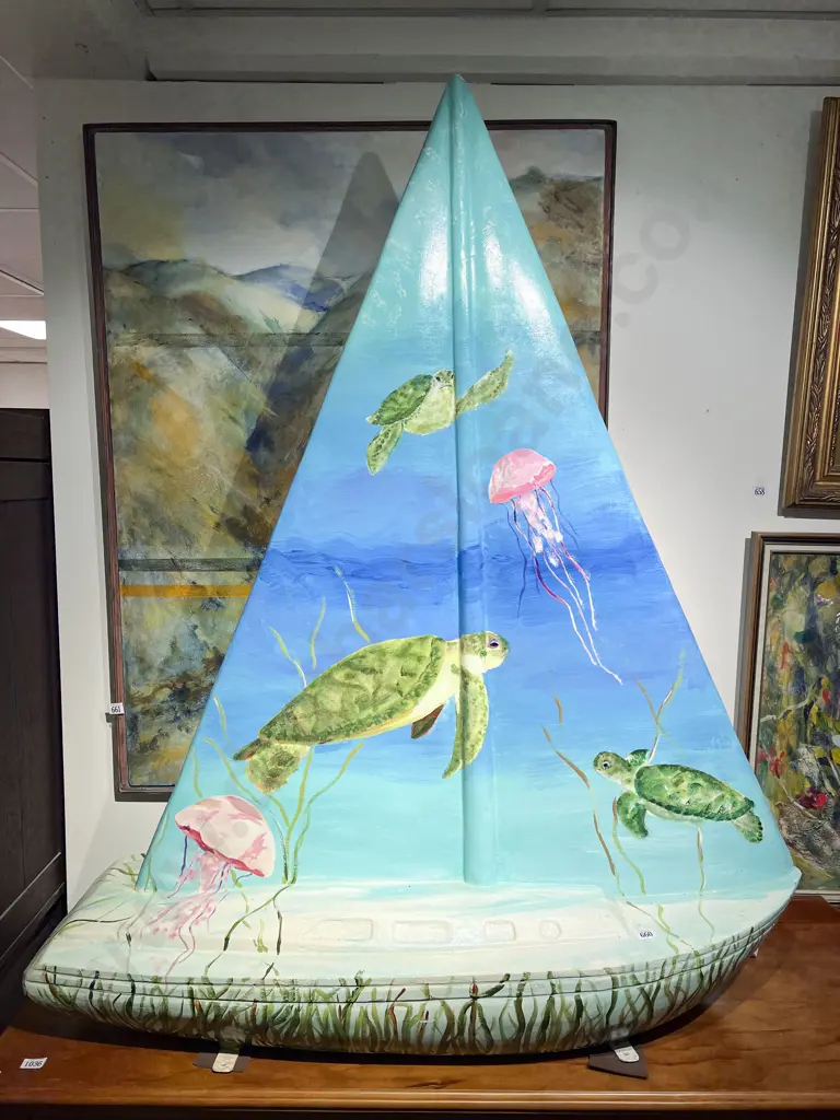Unknown Artist - Handpainted Fibreglass Model Yacht Image 1++