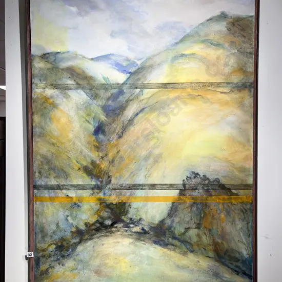Huia Lindsay - Mountain Top Scene - Mixed Media