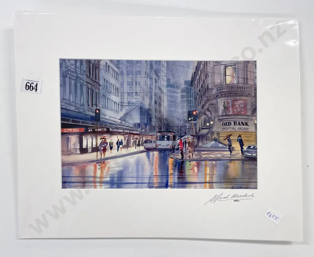 Alfred Memelink - Lambton Quay - Signed Print  (unframed) Image 1++