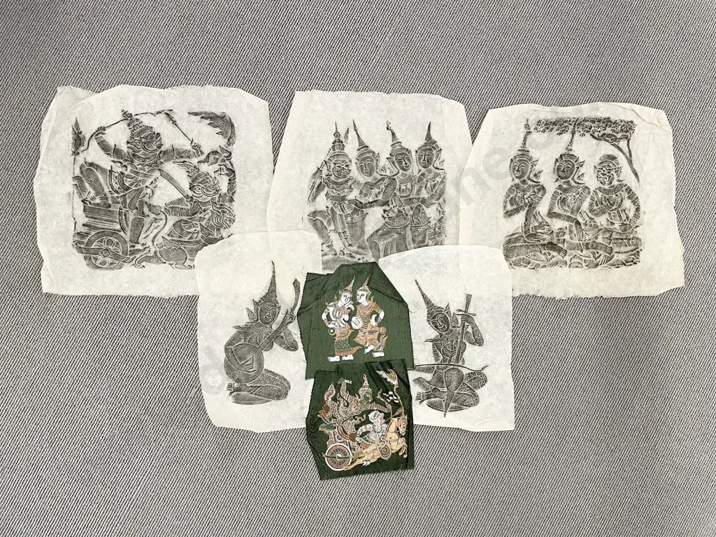 Qty of Assorted Thai Brass Rubbings and Assorted (unframed) Image 1++