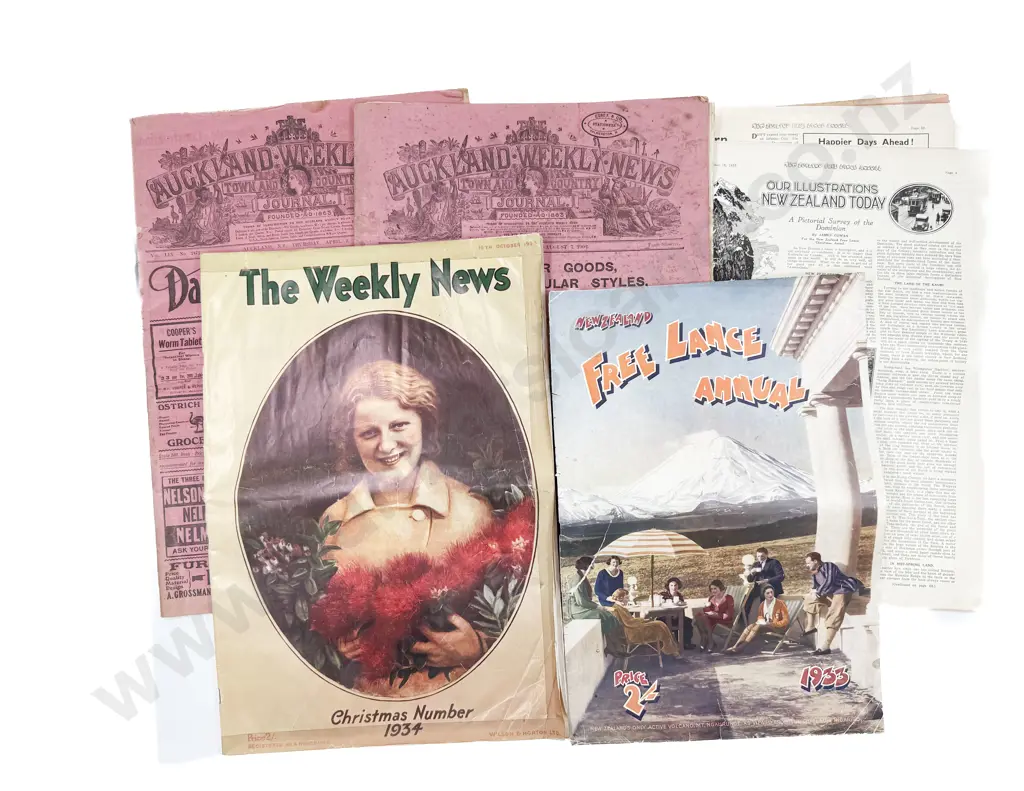 A Quantity of Assorted Antique NZ Newspapers etc Image 1++