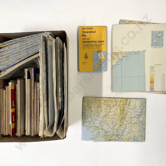 Box Quantity of Assorted Vintage Road Maps