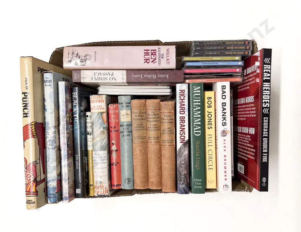 Box of Assorted Books and CDs Image 1++