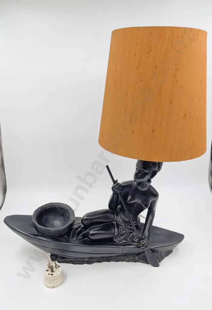 Mid Century Figural Lamp and Shade Image 1++