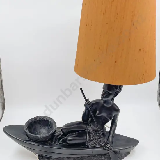 Mid Century Figural Lamp and Shade