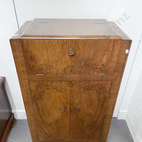 Art Deco Walnut Drinks Cabinet