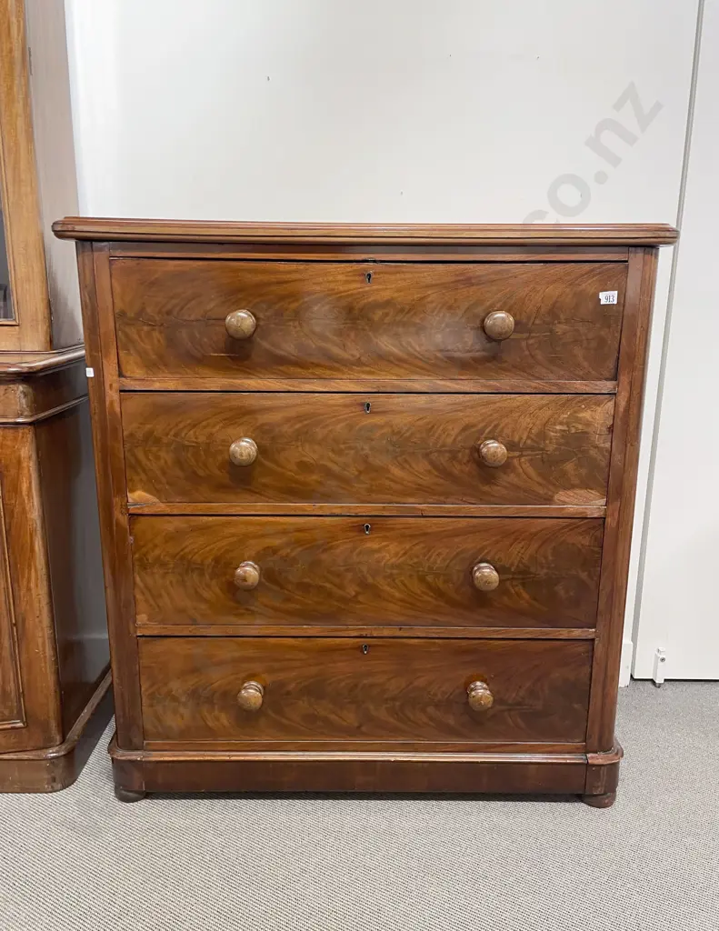 Victorian Mahogany Secretaire Chest of Drawers Image 1++