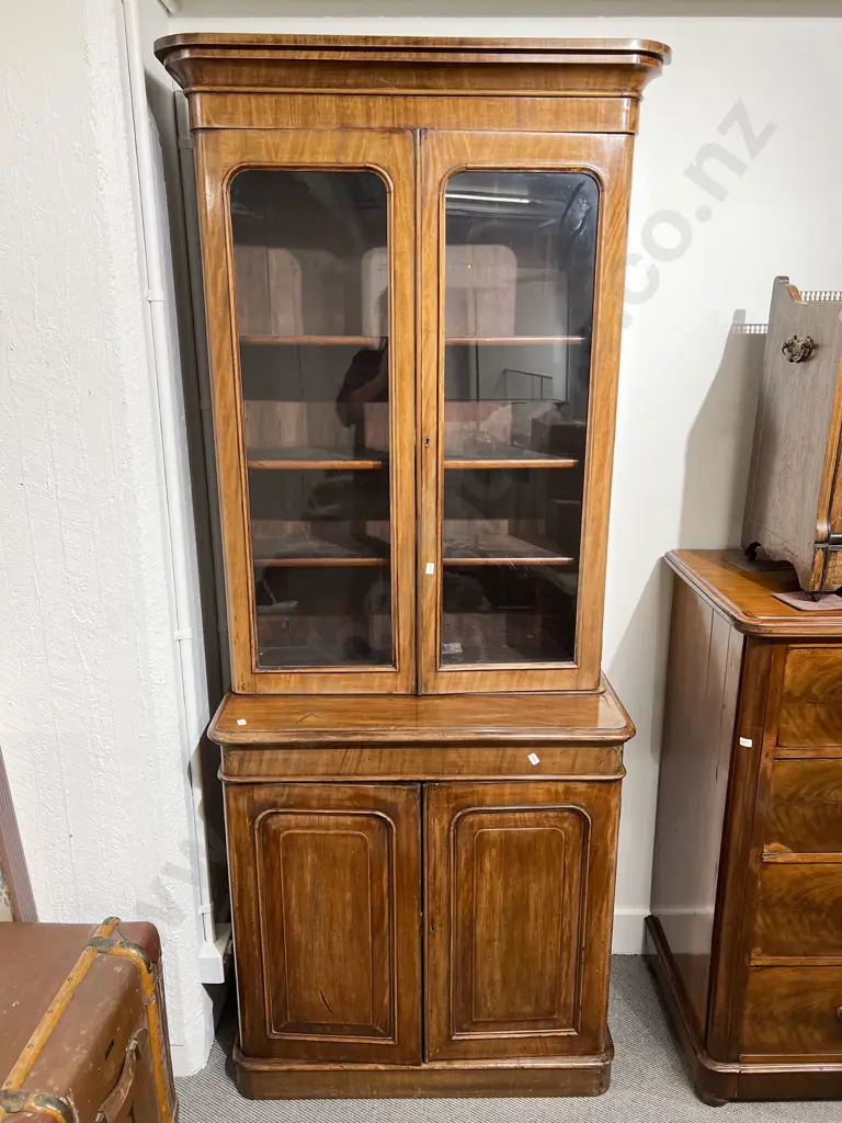 Victorian Mahogany Cabinet Bookcase Image 1++