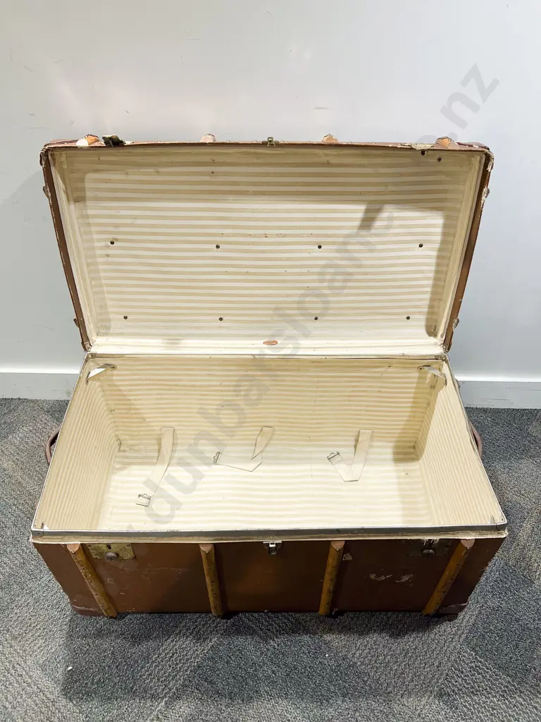 Large Wooden Bound Cabin Trunk Image 1++