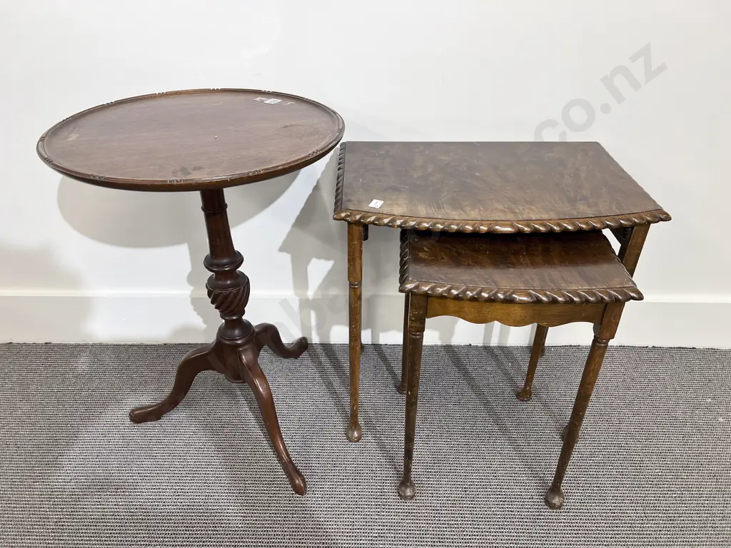 Mahogany Wine Table and Nest of Two Tables Image 1++