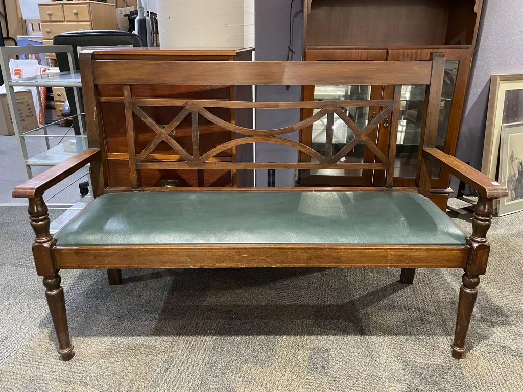 Edwardian Stained Beech Settee Image 1++