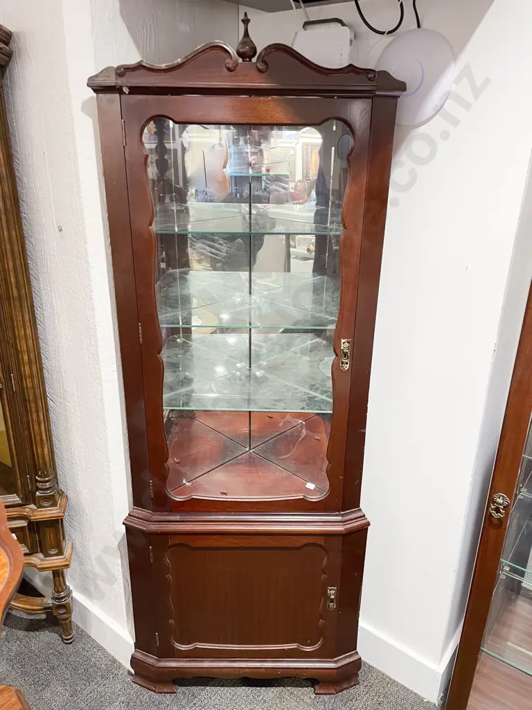 Mahogany Corner Display Cabinet Image 1++