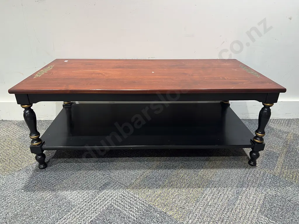 Mahogany & Ebonised Rectangular Coffee Table Image 1++