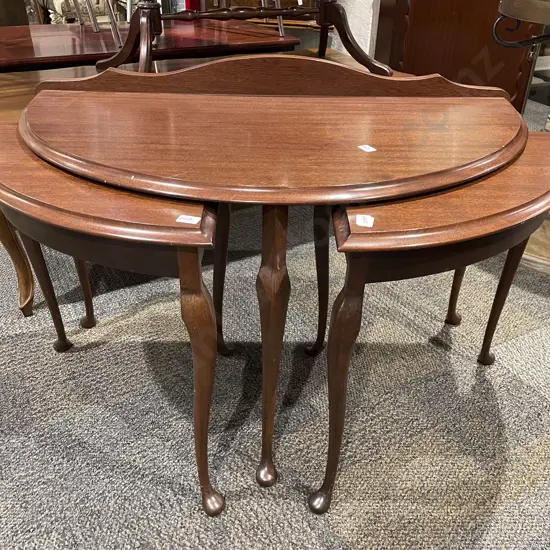 Mahogany D Shaped Nest of Tables
