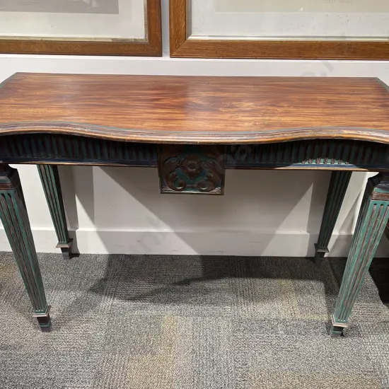 Reproduction Painted Serpentine Hall Table