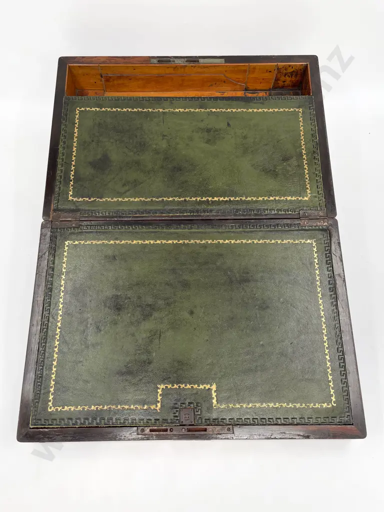 C19th Rosewood Travelling Writing Box Image 1++