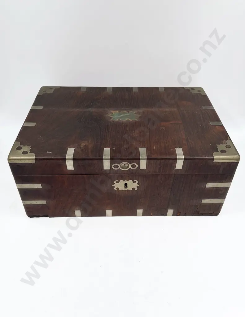 C19th Rosewood Travelling Writing Box Image 1++