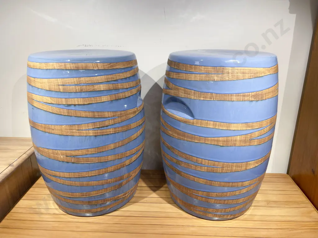 Pair of Modern Ceramic Stools Image 1++