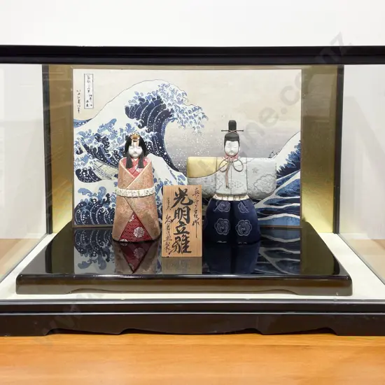 Glazed Display of Japanese Dolls