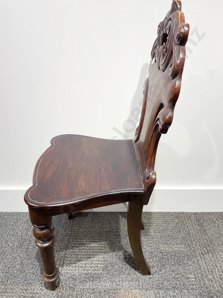Victorian Mahogany Hall Chair Image 1++
