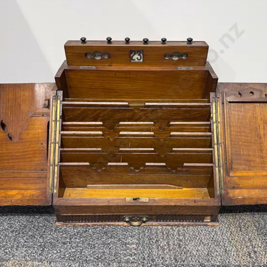 Victorian Oak Wedge Shaped Stationery Box