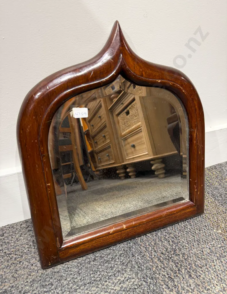 Small Victorian Mahogany Wall Mirror Image 1++
