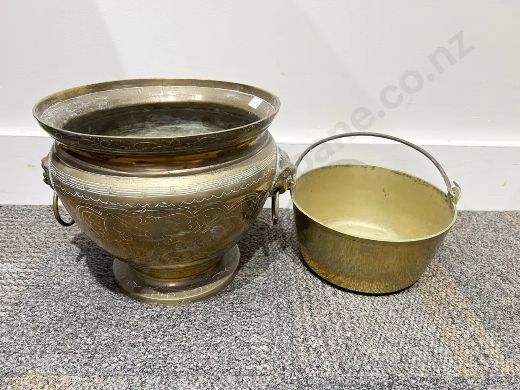Brass Jardiniere & Jelly Pan Image 1++