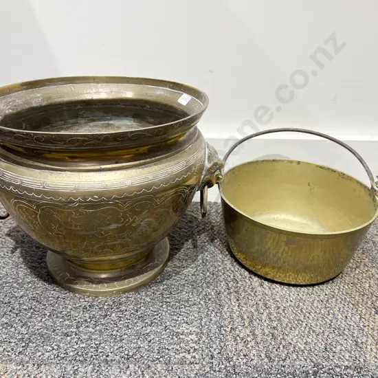 Brass Jardiniere & Jelly Pan