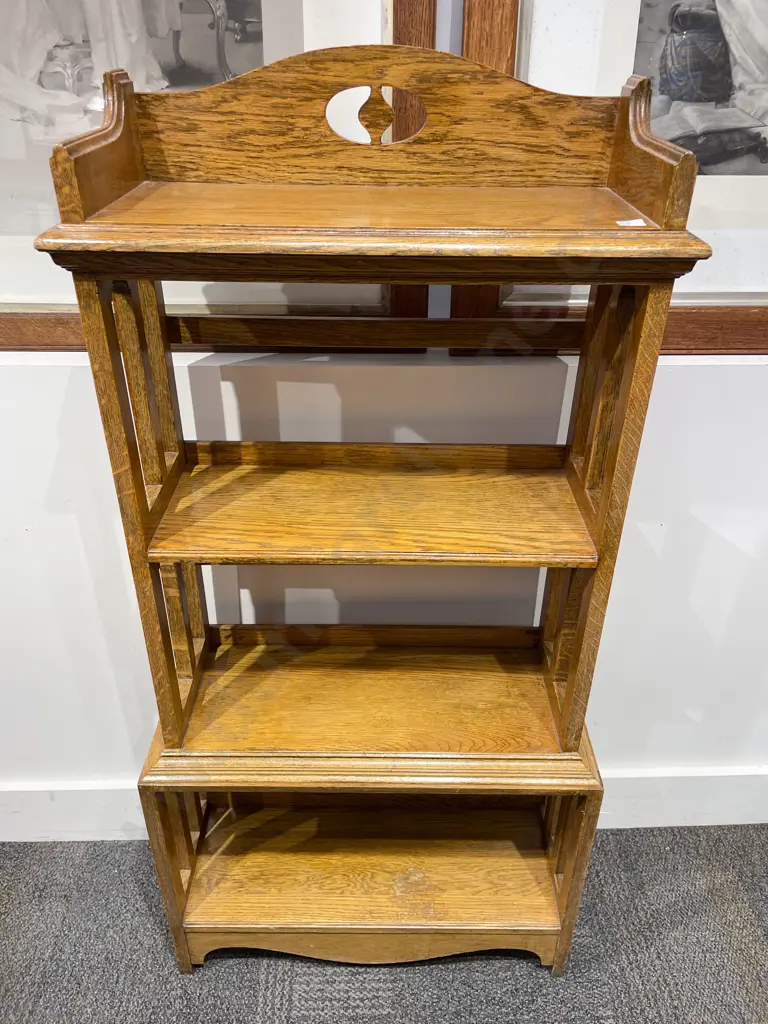 Edwardian Oak Open Bookcase Image 1++