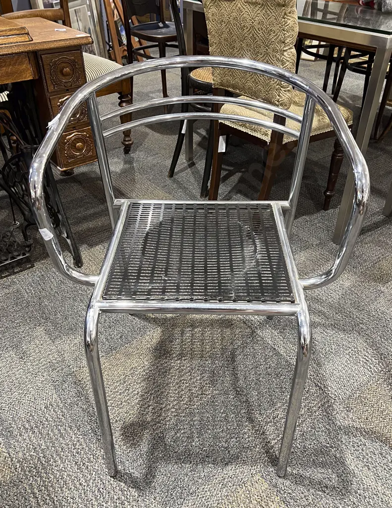 Modern Chrome Open Armchair Image 1++