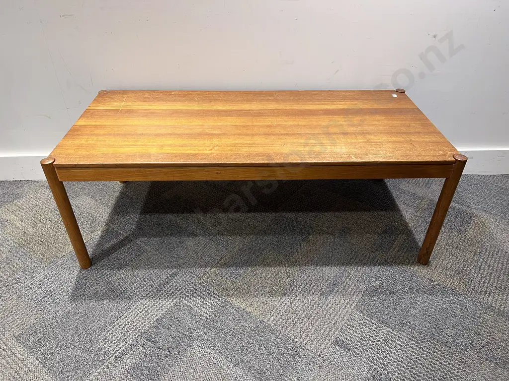 Mid Century Teak Rectangular Coffee Table Image 1++