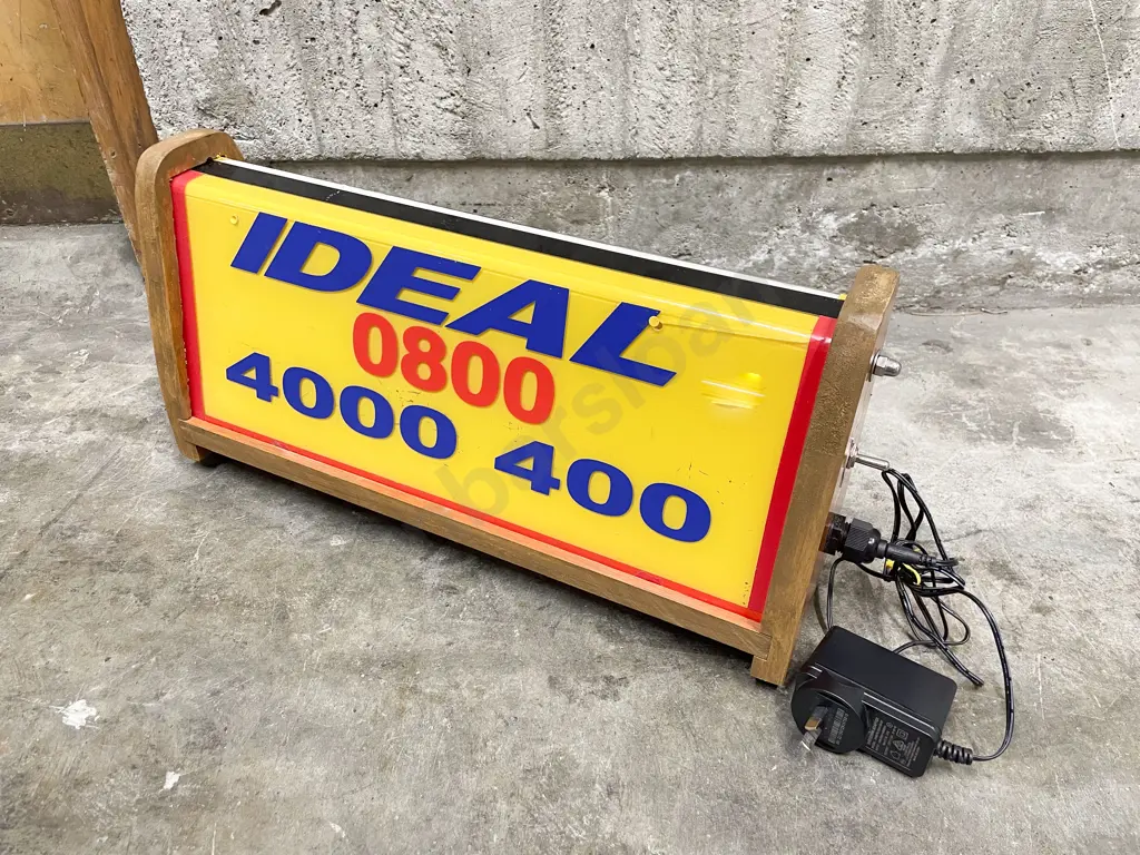 Converted Taxi Cab Sign Table Lamp Image 1++