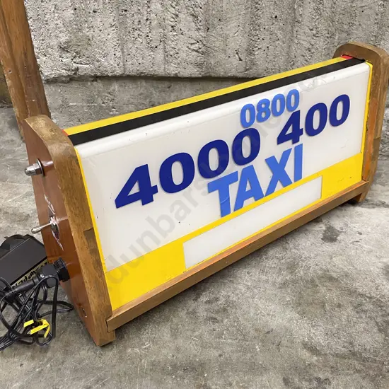 Converted Taxi Cab Sign Table Lamp