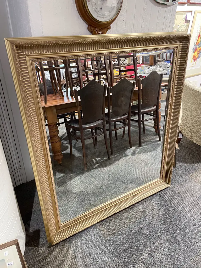 Large Gilt Framed Bevelled Overmantle Mirror Image 1++