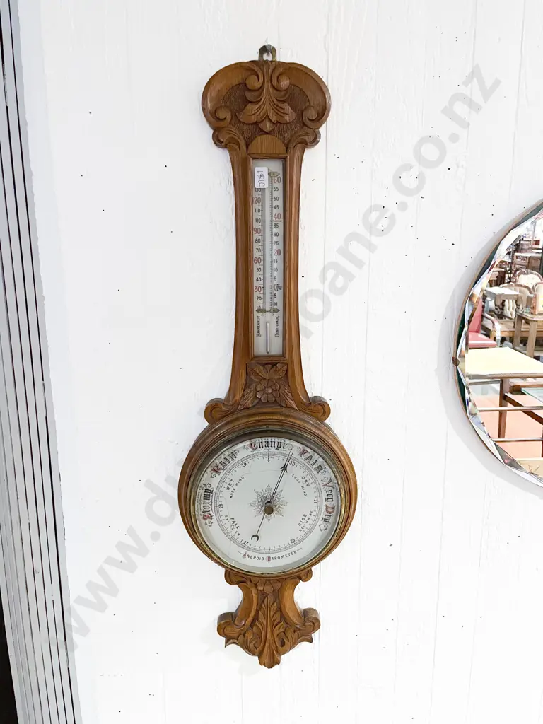 Oak Cased Barometer Image 1++
