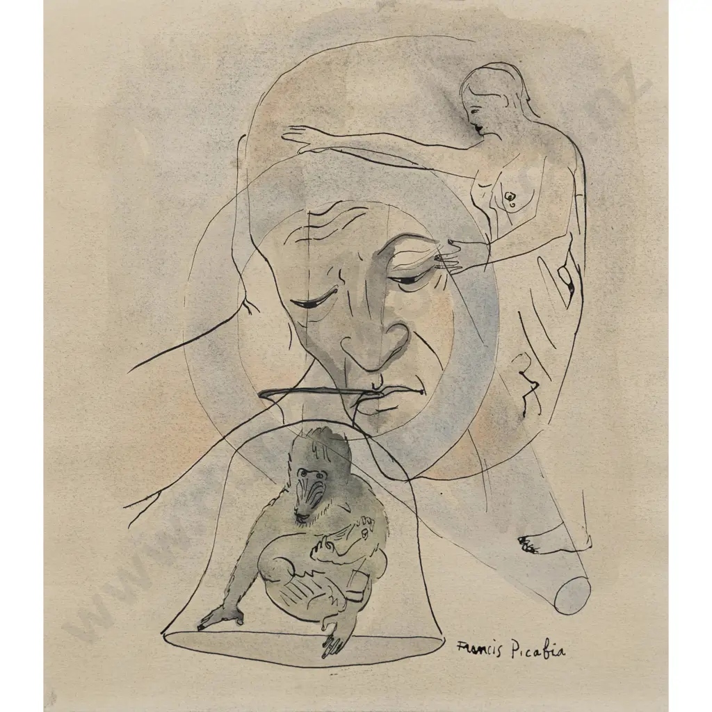 Attributed Francis Picabia - Untitled (unframed) Image 1++