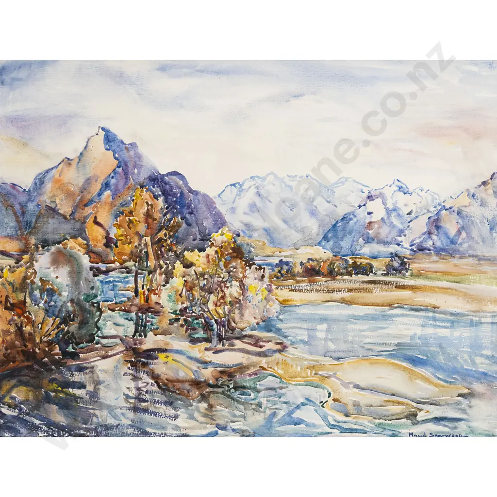 Attributed Maud Sherwood - South Island River Landscape Image 1++