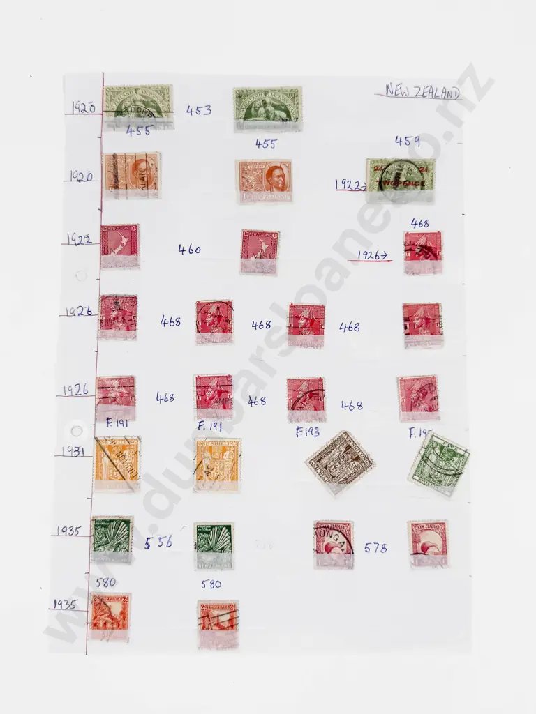 NZ 1920 Victory x5 - 1923 Map Stamp x2 - 1926 Admirals x9 - 1931 Arms Type x4 Also Image 1++