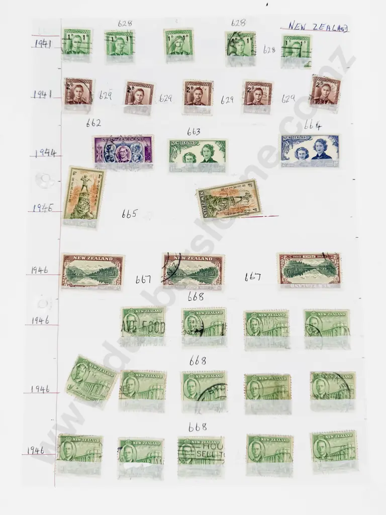 NZ 1941 Provisionals - 1940 10d on 1/ 1/2d - 1944 & 1945 Healths - 1946 Peace & Health Also Image 1++