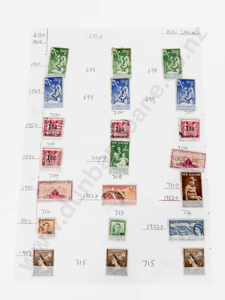 NZ 1949 & 1950 Health - 1950 Overprints - 1950 Canterbury Centennial - 1950/3 Provisionals Also Image 1++