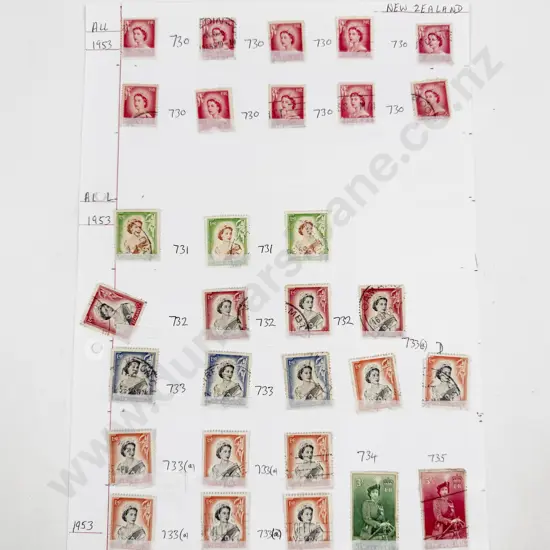 NZ 1953-54 QEII - 1954 & 1955 Health - 1955 Stamp Centenary and QEII Large Figures